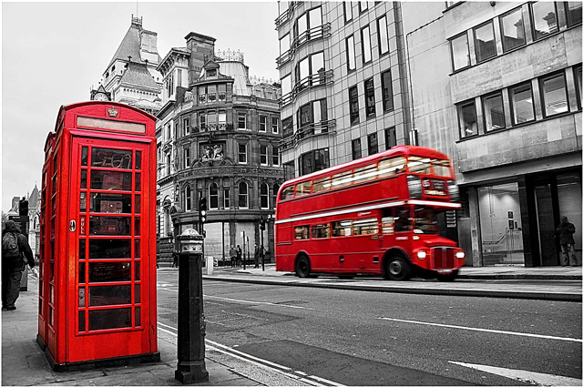 Why are there red buses and telephone boxes in London?